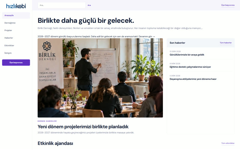 Dernek 5 temasının demo önizlemesi